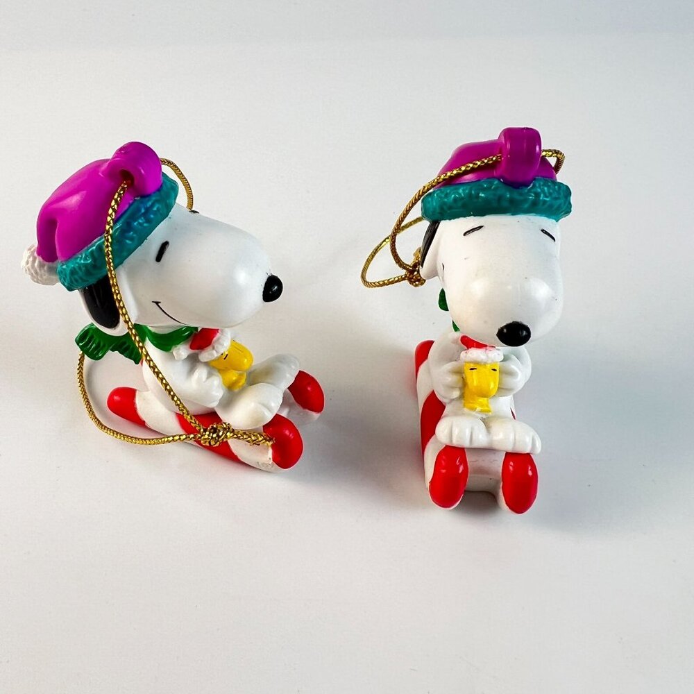 Vintage Peanuts Snoopy Woodstock Christmas Ornaments